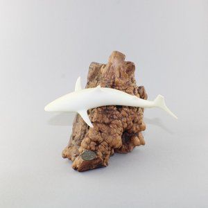 Vtg John Perry Egret Shark Burlwood Sculpture Nautical Marine